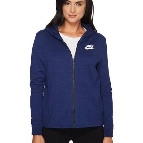 NIKE Women's Sportswear Logo Advance 15 Knit Jacket Binary Blue/White Size Large
